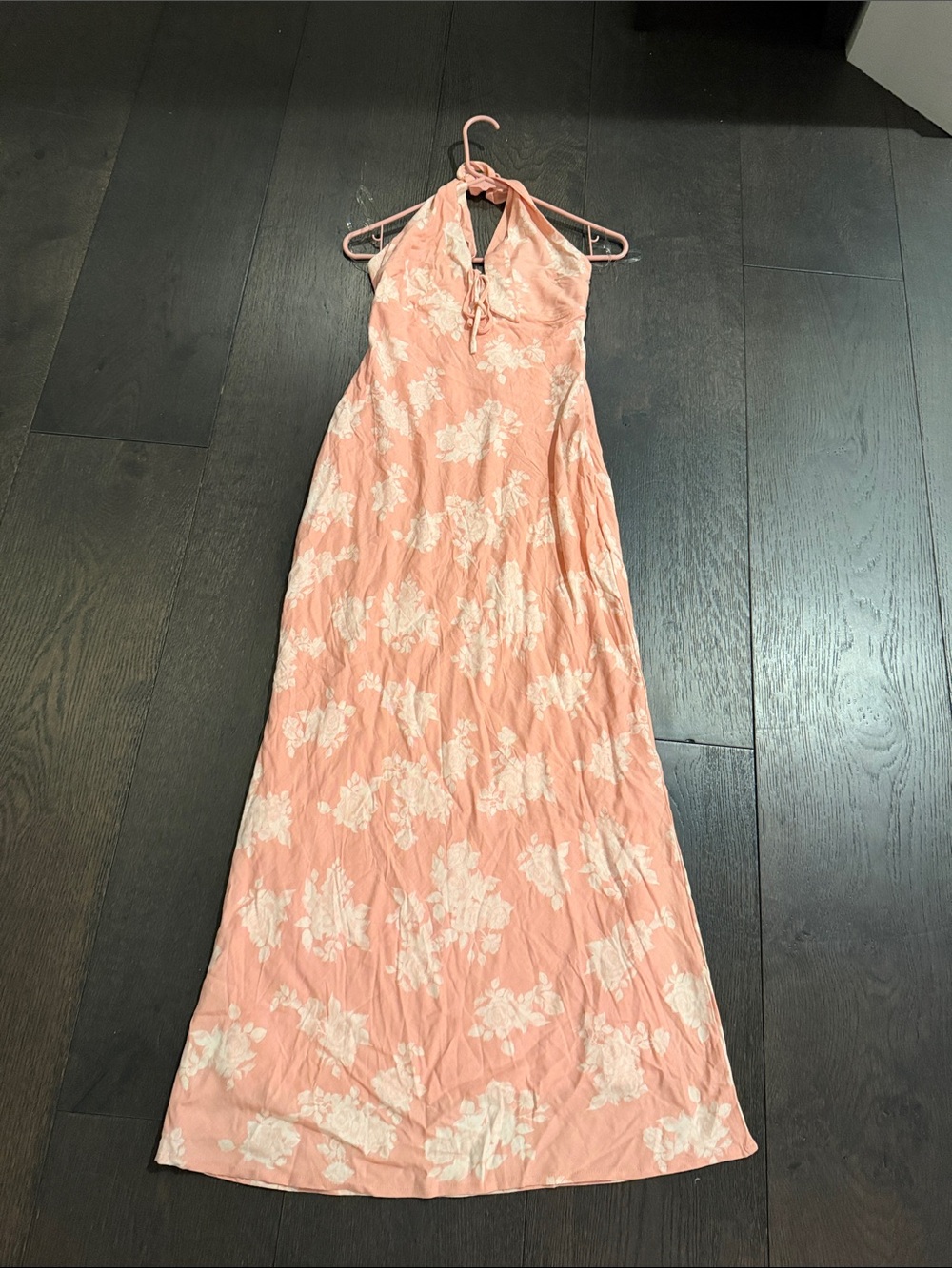 wild fable Pink Floral Strapless Halter Maxi Dress